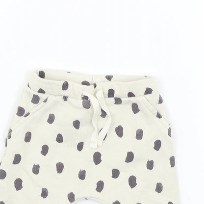 Marks and Spencer Boys Beige Animal Print  Jogger Trousers Size 3-6 Months