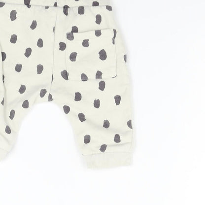 Marks and Spencer Boys Beige Animal Print  Jogger Trousers Size 3-6 Months