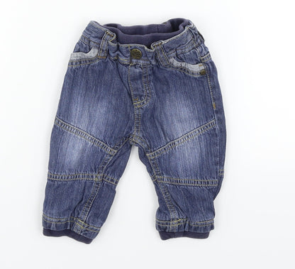 Mothercare Boys Blue Ikat  Jogger Jeans Size 3-6 Months