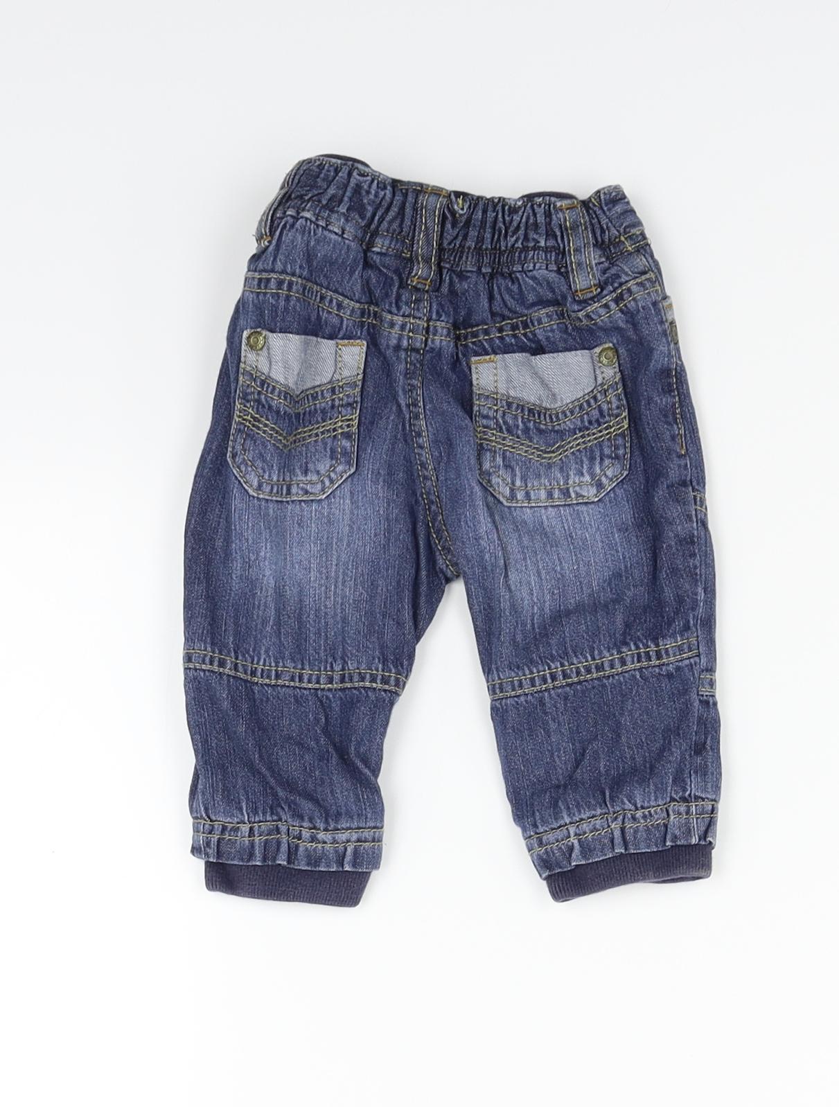 Mothercare Boys Blue Ikat  Jogger Jeans Size 3-6 Months