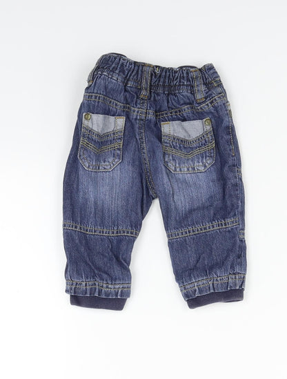 Mothercare Boys Blue Ikat  Jogger Jeans Size 3-6 Months