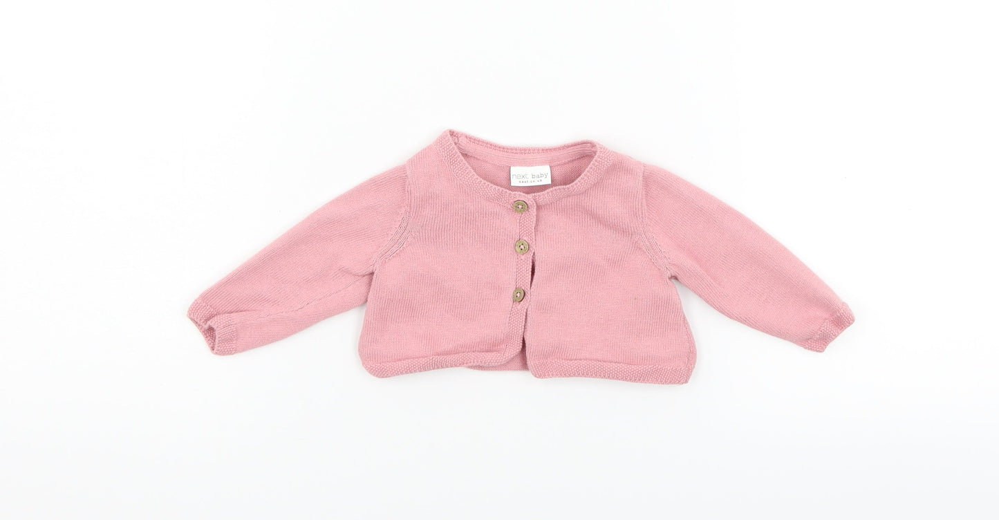 NEXT Girls Pink   Cardigan Jumper Size 0-3 Months