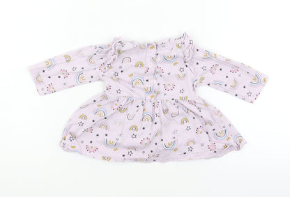 Matalan Girls Pink Geometric  Fit & Flare  Size 3-6 Months