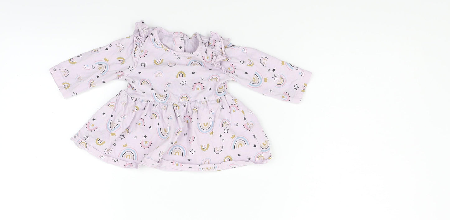 Matalan Girls Pink Geometric  Fit & Flare  Size 3-6 Months