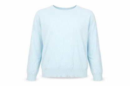 Front view of Topshop women’s blue jumper, size UK 12