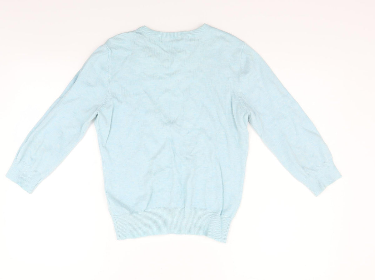 Back view of Topshop women’s blue jumper, size UK 12