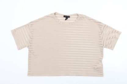 Womens UK Size L New Look Beige Basic T-Shirt