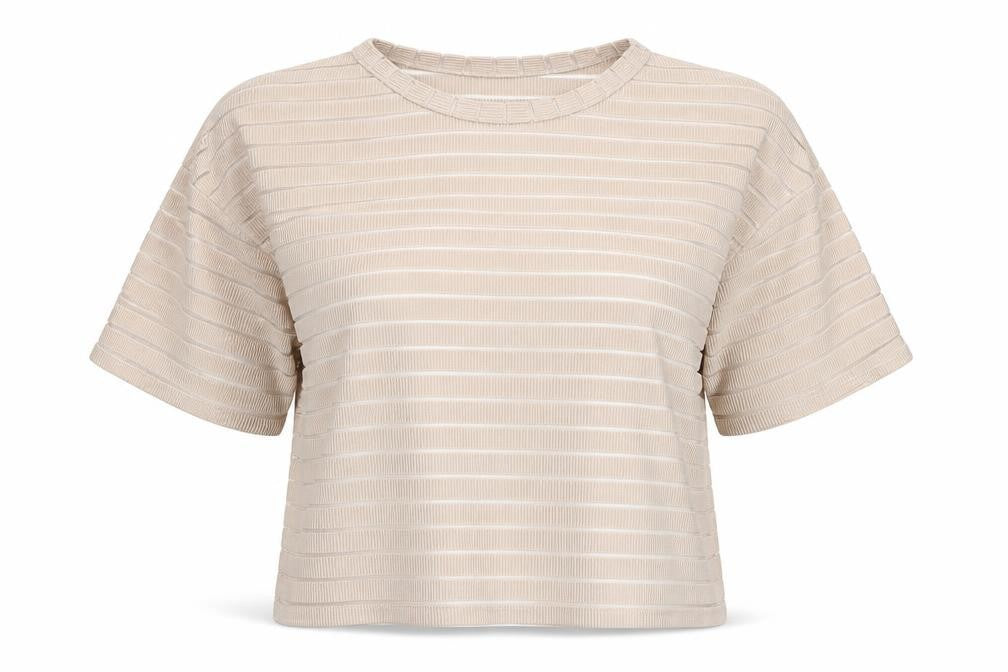 Womens UK Size L New Look Beige Basic T-Shirt