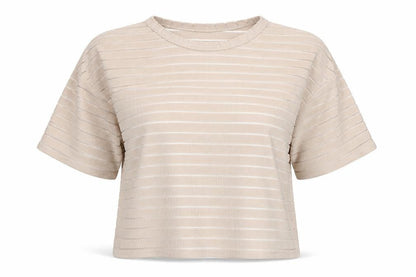 Womens UK Size L New Look Beige Basic T-Shirt