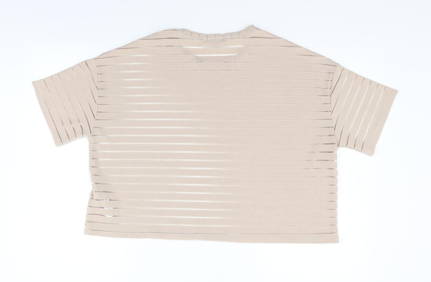 Womens UK Size L New Look Beige Basic T-Shirt
