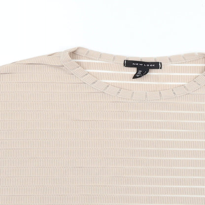 Womens UK Size L New Look Beige Basic T-Shirt
