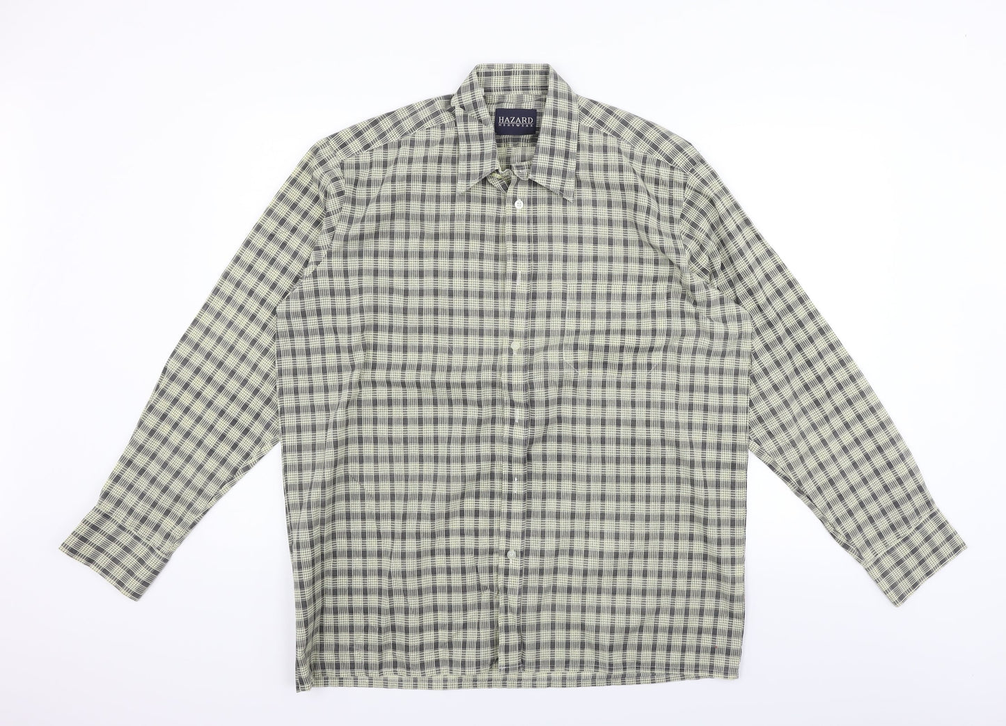 Mens UK Size L Hazard Menswear Beige  Button-Up Long Sleeve Casual Shirt
