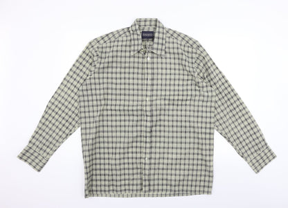 Mens UK Size L Hazard Menswear Beige  Button-Up Long Sleeve Casual Shirt