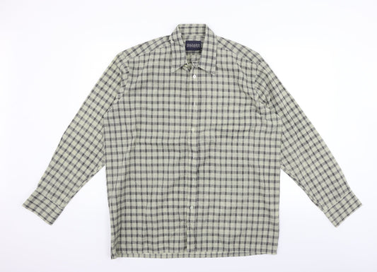 Mens UK Size L Hazard Menswear Beige  Button-Up Long Sleeve Casual Shirt
