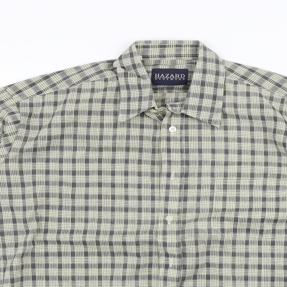 Mens UK Size L Hazard Menswear Beige  Button-Up Long Sleeve Casual Shirt