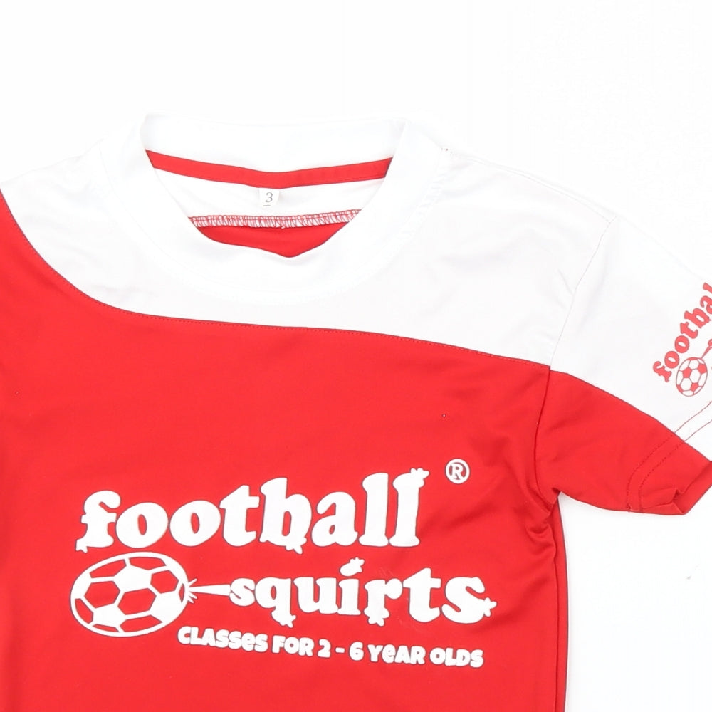 Football Squirts Boys Red   Basic T-Shirt Size 3 Years  - Football