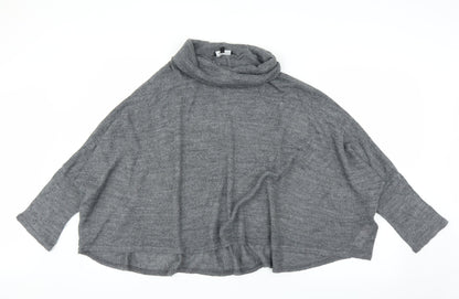 Additional front view of New Look women’s grey jumper, size L, - poncho