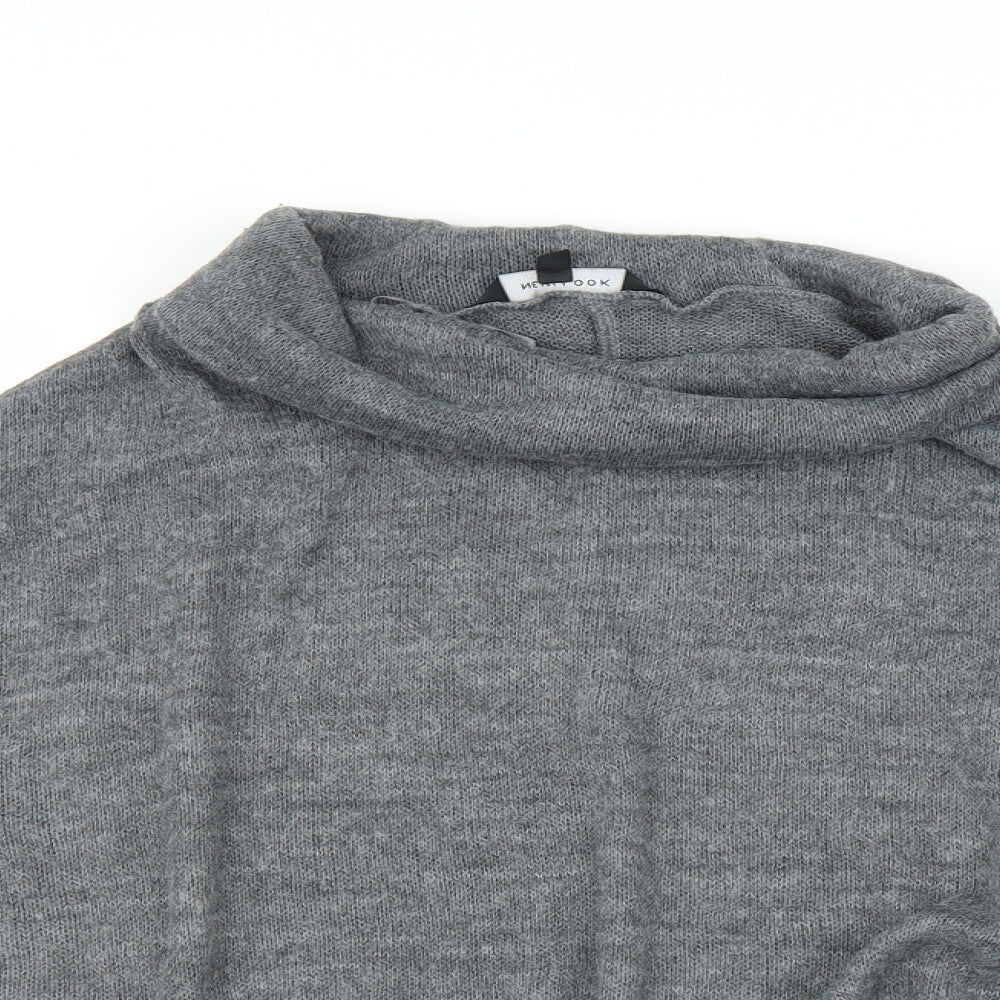 Close-up detail of New Look women’s grey jumper, size L, - poncho