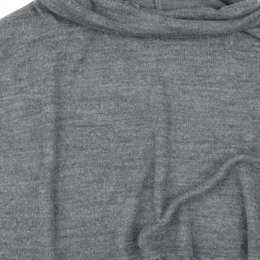 Brand and care label for New Look women’s grey jumper, size L, - poncho