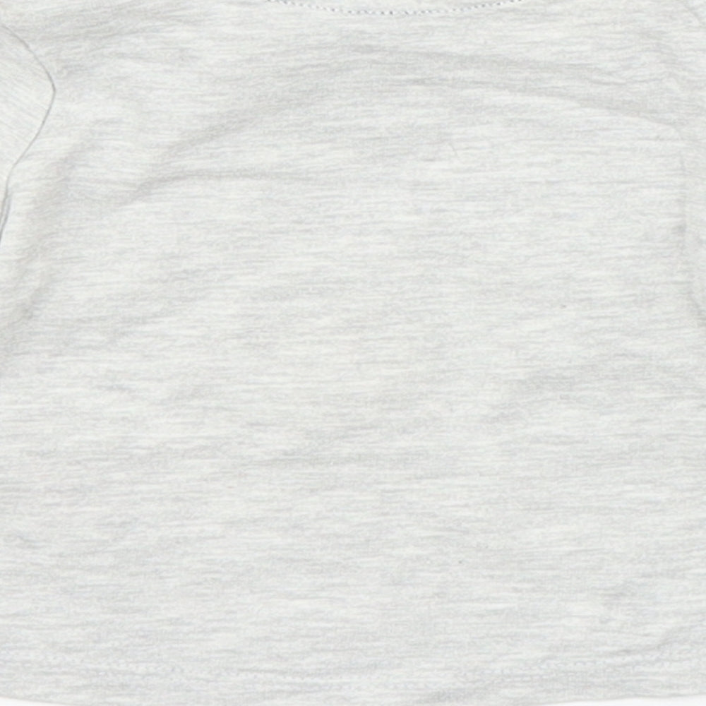 Brand and care label for F&F Baby Grey Basic T-Shirt, size 0-3, Months