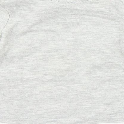 Brand and care label for F&F Baby Grey Basic T-Shirt, size 0-3, Months