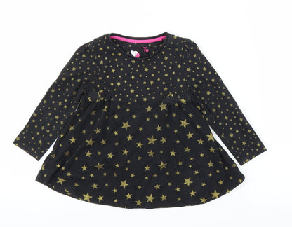 Tu Girls Black   A-Line  Size 2 Years  - Star pattern