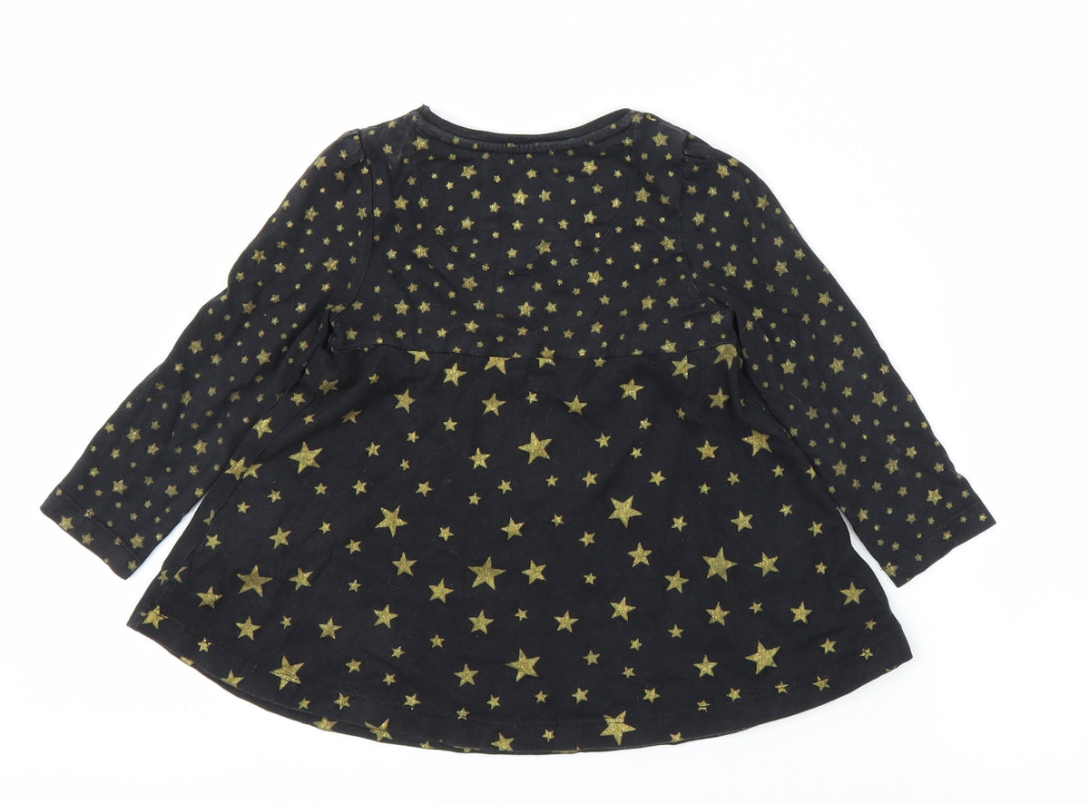 Tu Girls Black   A-Line  Size 2 Years  - Star pattern