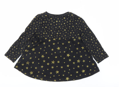 Tu Girls Black   A-Line  Size 2 Years  - Star pattern