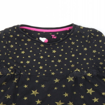 Tu Girls Black   A-Line  Size 2 Years  - Star pattern