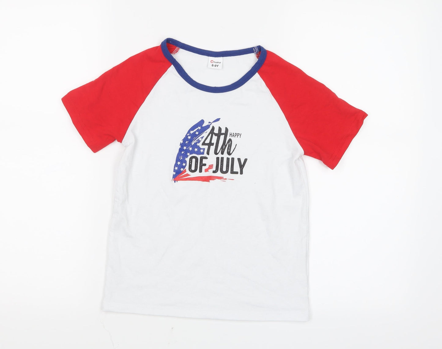PatPat Girls Red   Basic T-Shirt Size 8-9 Years  - 4th of July