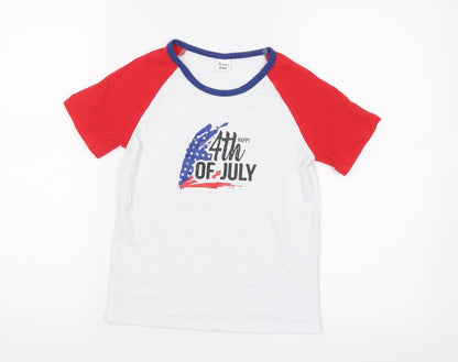 PatPat Girls Red   Basic T-Shirt Size 8-9 Years  - 4th of July