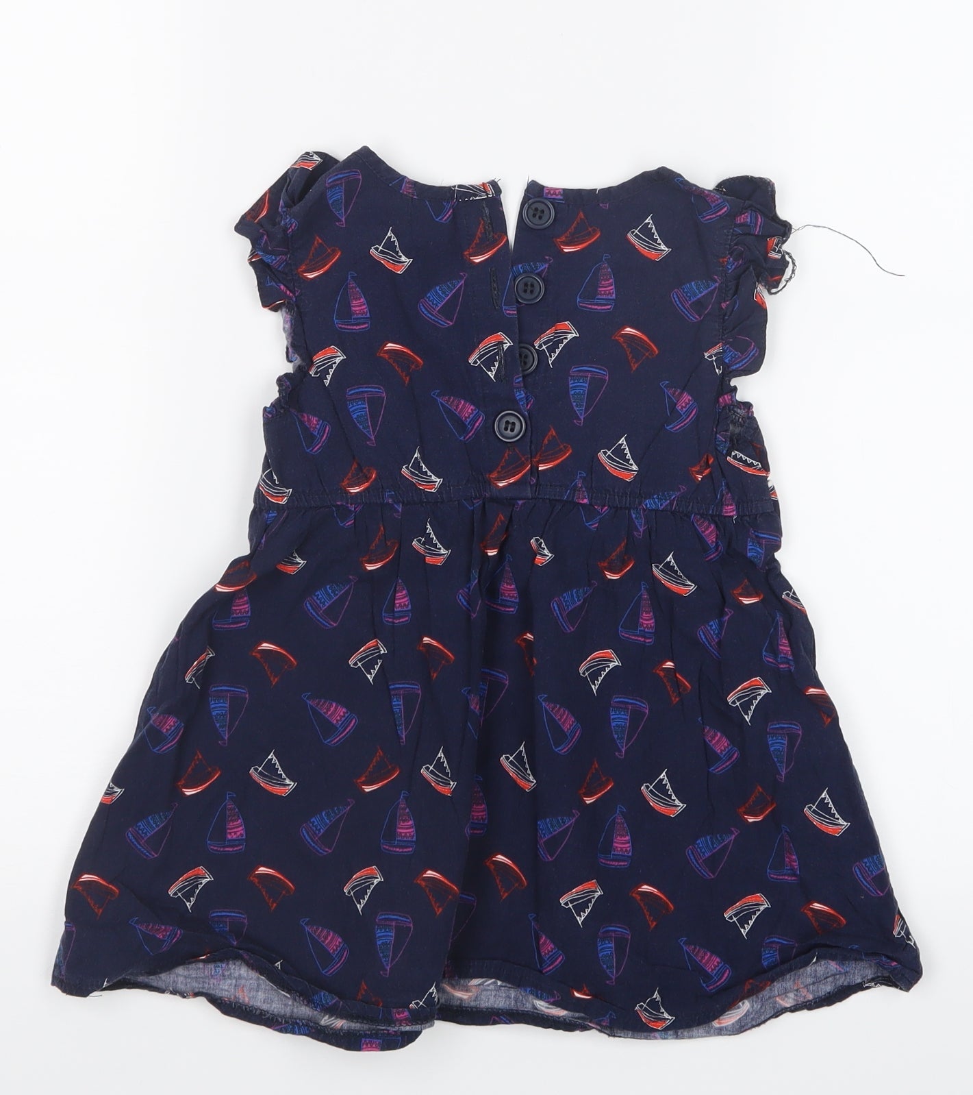 TU Girls Blue Geometric  T-Shirt Dress  Size 6 Years