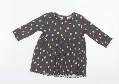 George Girls Grey Polka Dot  T-Shirt Dress  Size 0-3 Months