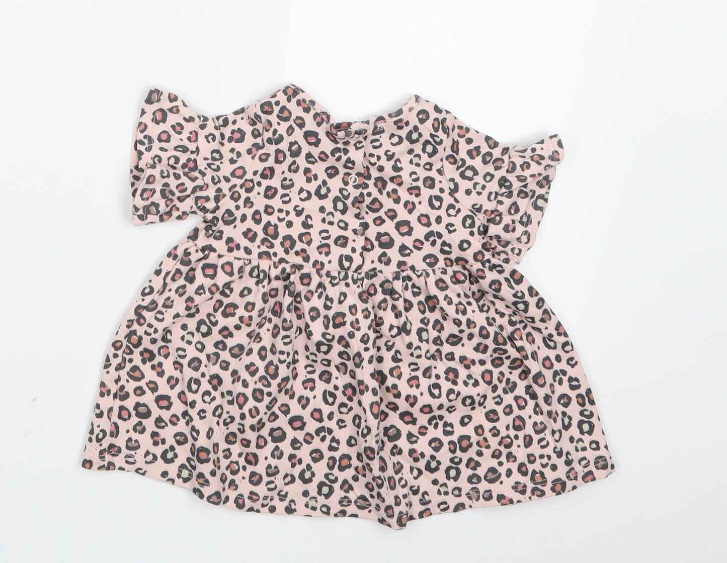NEXT Girls Pink Animal Print  T-Shirt Dress  Size 0-3 Months
