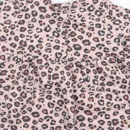 NEXT Girls Pink Animal Print  T-Shirt Dress  Size 0-3 Months