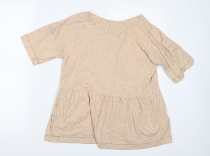 Womens UK Size 12 NEXT Beige Basic T-Shirt