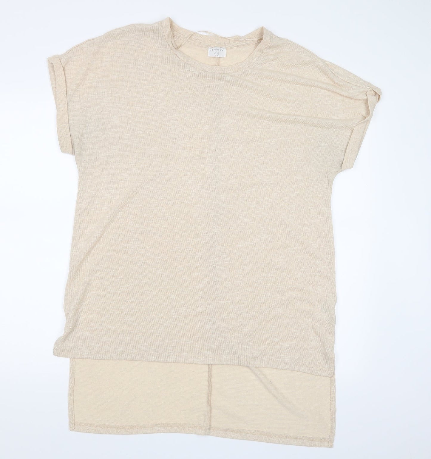 Womens UK Size 14 Jeff & Co Ivory Basic T-Shirt