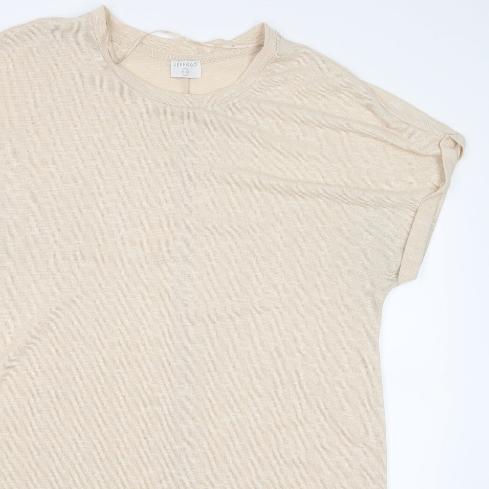 Womens UK Size 14 Jeff & Co Ivory Basic T-Shirt