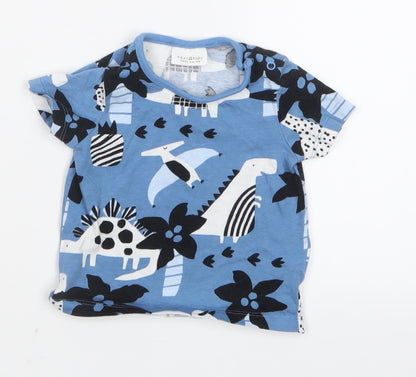 Additional front view of Next boys’ blue geometric basic t-shirt, size 0-3, months
