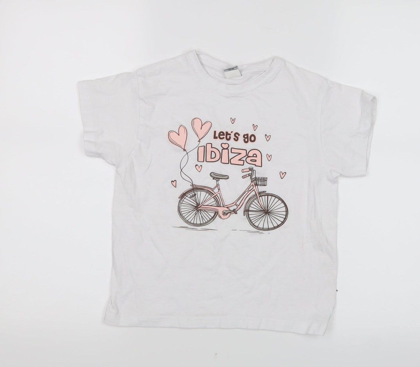 Planet 2000 Girls White   Basic T-Shirt Size 10 Years