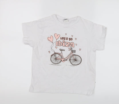 Planet 2000 Girls White   Basic T-Shirt Size 10 Years