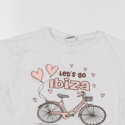 Planet 2000 Girls White   Basic T-Shirt Size 10 Years
