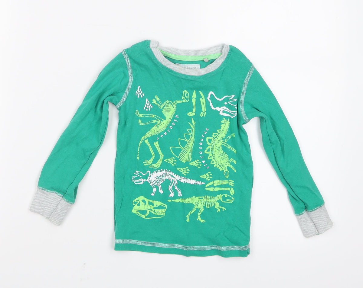 Additional front view of Next boys’ green geometric pyjama top, size 2-3, years
