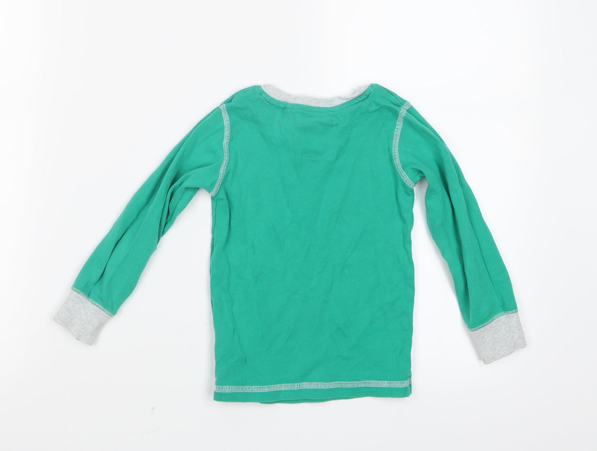 Back view of Next boys’ green geometric pyjama top, size 2-3, years