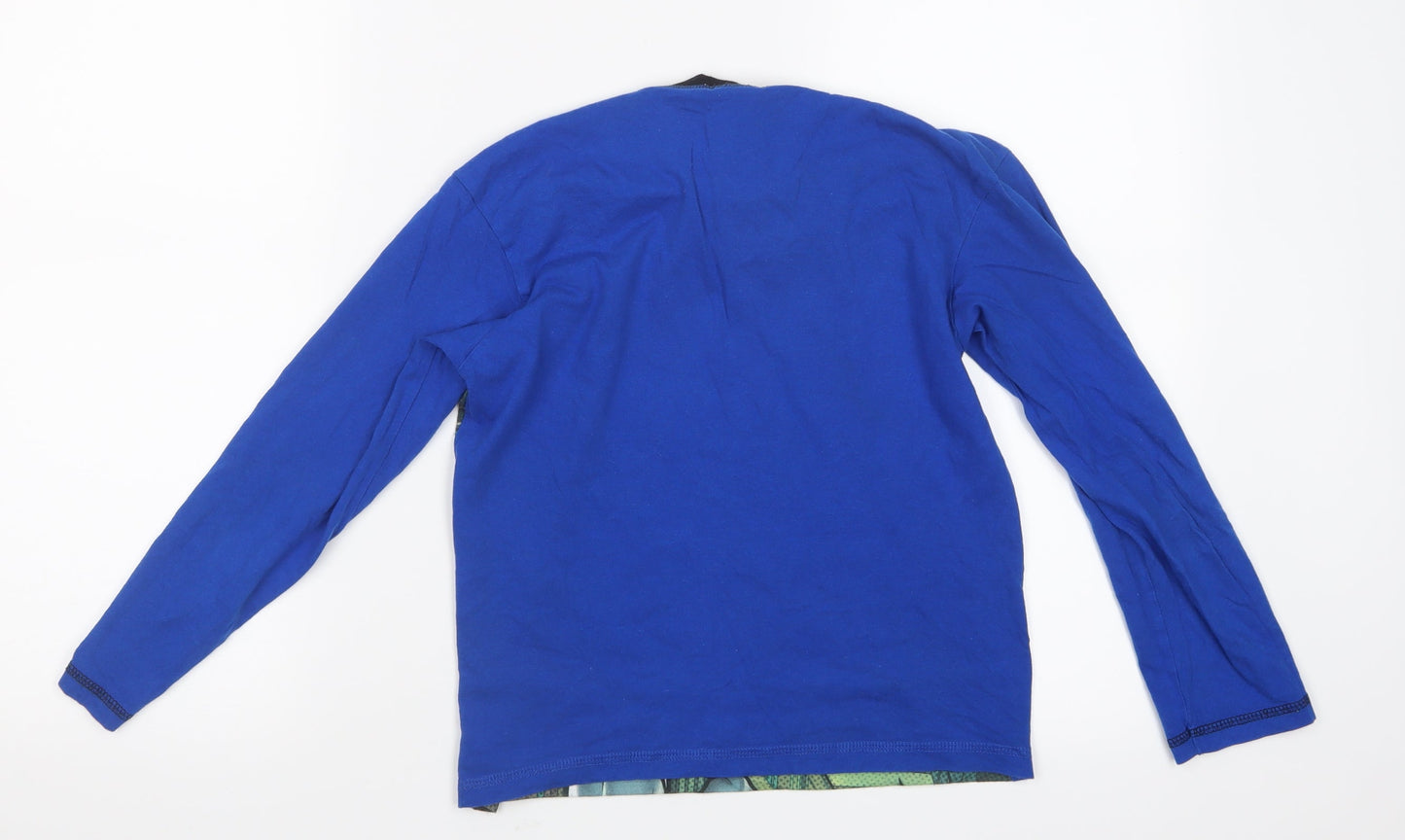 Preworn Boys Blue Geometric   Pyjama Top Size 9-10 Years  - Batman