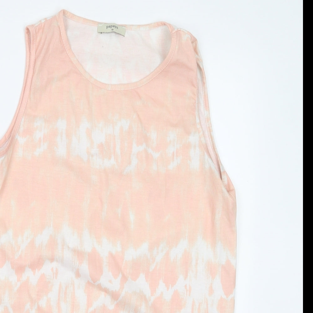 Papaya Womens Pink Geometric  Basic Tank Size 10