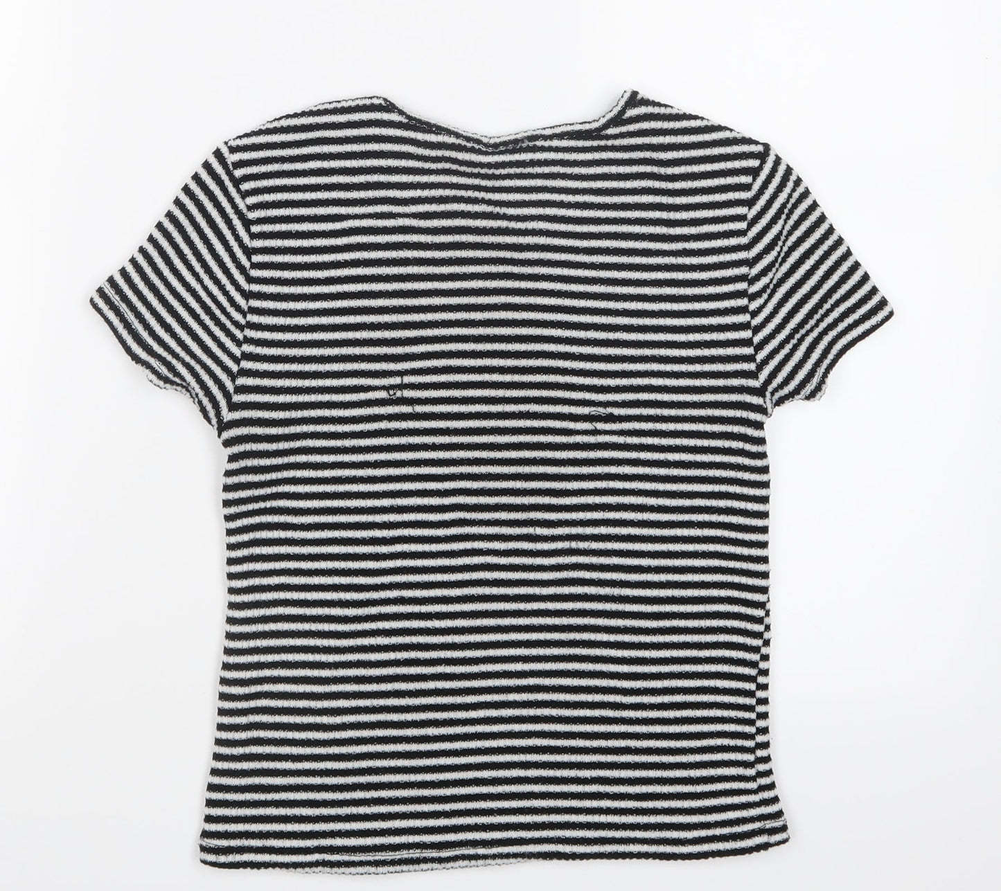 FOREVER 21 Womens Black Striped Knit Basic T-Shirt Size M