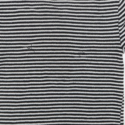 FOREVER 21 Womens Black Striped Knit Basic T-Shirt Size M