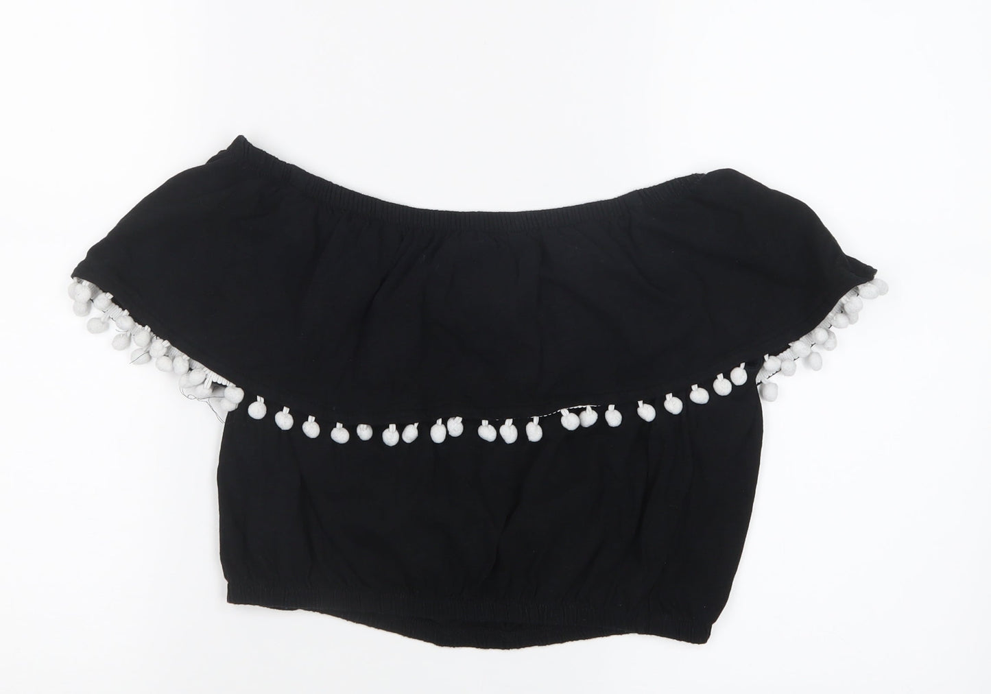 Primark Womens Black   Cropped T-Shirt Size 12