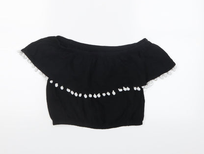 Primark Womens Black   Cropped T-Shirt Size 12
